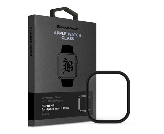 Стекло защитное Armorstandart Supreme BI Metal Frame Apple Watch Ultra 49 mm Black (ARM78299)
