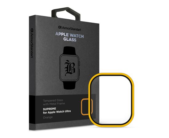 Скло захисне Armorstandart Supreme BI Metal Frame Apple Watch Ultra 49 mm Orange (ARM78300)