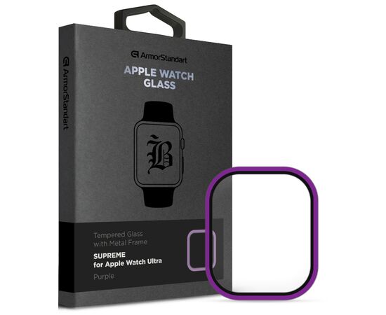 Стекло защитное Armorstandart Supreme BI Metal Frame Apple Watch Ultra 49 mm Purple (ARM78301)