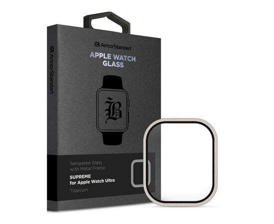 Стекло защитное Armorstandart Supreme BI Metal Frame Apple Watch Ultra 49 mm Titanium (ARM78298)