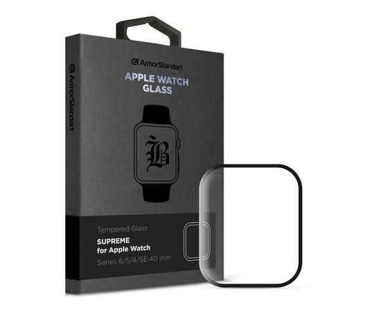 Скло захисне Armorstandart Supreme Black Icon Apple Watch Series 6/5/4/SE 40 mm (ARM77082)