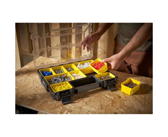 Ящик для инструментов Stanley FATMAX профессиональный, мелкий 446х74х357 мм, влагозащищенный IP-53 (1-97-519), изображение 4 Ящик для инструментов Stanley FATMAX профессиональный, мелкий 446х74х357 мм, влагозащищенный IP-53 (1-97-519), изображение 4