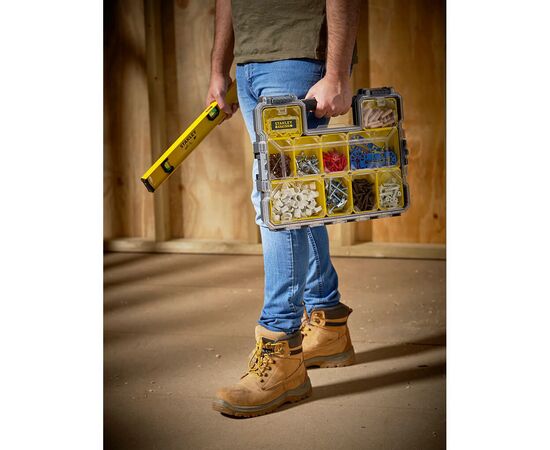 Ящик для инструментов Stanley FATMAX профессиональный, мелкий 446х74х357 мм, влагозащищенный IP-53 (1-97-519), изображение 6 Ящик для инструментов Stanley FATMAX профессиональный, мелкий 446х74х357 мм, влагозащищенный IP-53 (1-97-519), изображение 6