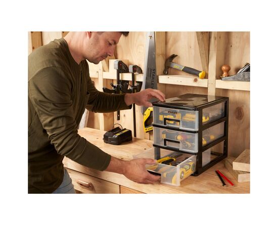 Ящик для инструментов Stanley вертикальный с 3-мя выдвижными отделениями, пластмассовый, 341x251x320 мм (STST40712-1), изображение 5 Ящик для инструментов Stanley вертикальный с 3-мя выдвижными отделениями, пластмассовый, 341x251x320 мм (STST40712-1), изображение 5