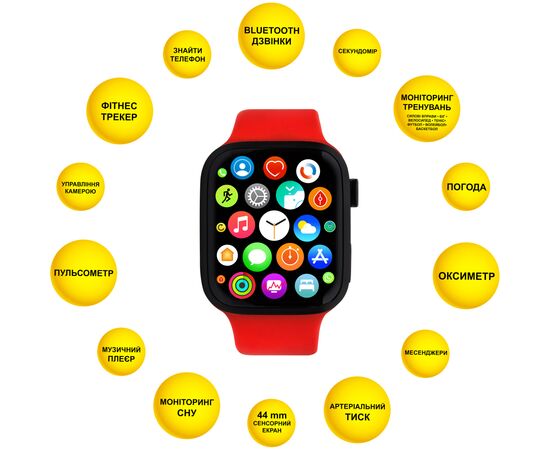 Смарт-часы AURA X1 Pro 44mm Red (SWAX144R), изображение 4 Смарт-часы AURA X1 Pro 44mm Red (SWAX144R), изображение 4