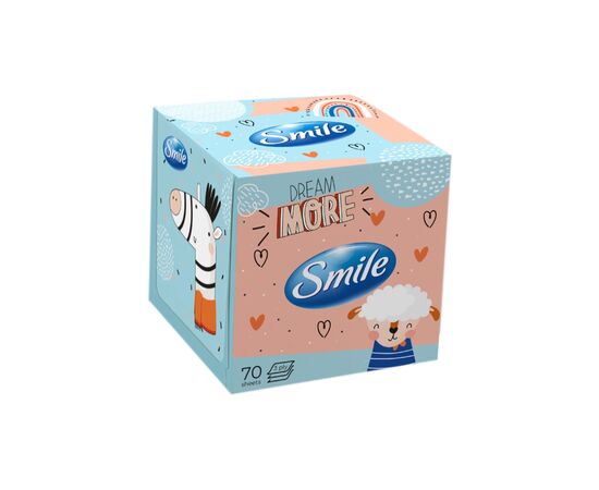 Салфетки косметические Smile 3 слоя 70 листов Дизайн коробки в ассортименте (4823071661996)
