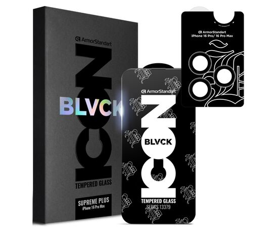 Стекло защитное Armorstandart Supreme Plus Black Icon Apple iPhone 16 Pro Max (ARM80297)