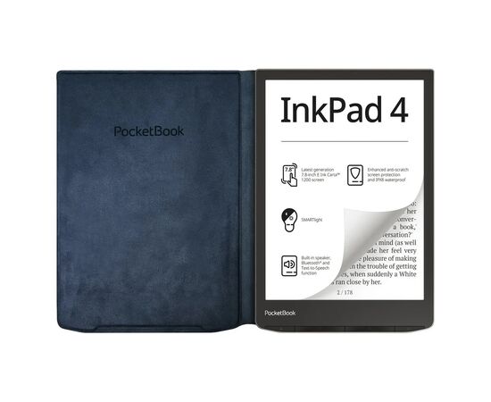 Чехол для электронной книги Pocketbook 743 Charge cover blue (N-QI-PU-743G-NB-WW), изображение 4 Чехол для электронной книги Pocketbook 743 Charge cover blue (N-QI-PU-743G-NB-WW), изображение 4