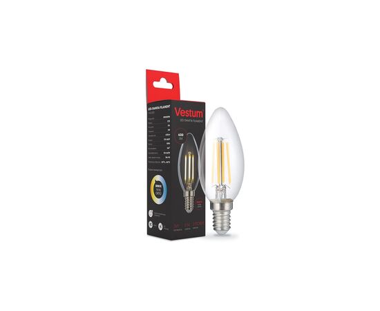 Лампочка Vestum С35 Е14 5Вт 220V 3000К (1-VS-2310), изображение 2 Лампочка Vestum С35 Е14 5Вт 220V 3000К (1-VS-2310), изображение 2