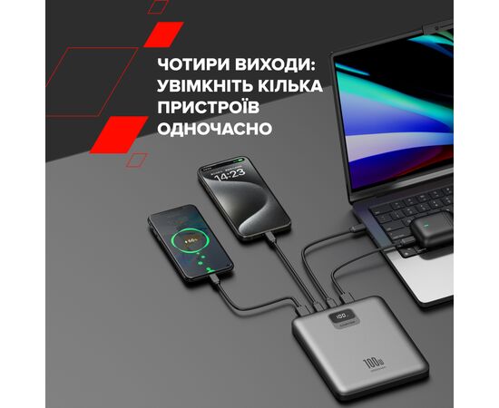 Батарея универсальная Canyon PB-2008 20000mAh PD/100W Q.C/3.0 (CNE-CPB2008DG), изображение 9 Батарея универсальная Canyon PB-2008 20000mAh PD/100W Q.C/3.0 (CNE-CPB2008DG), изображение 9