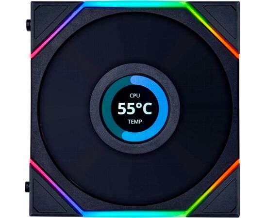 Кулер до корпусу Lian Li Reverse TL LCD 120-3, Black (G99.12RTLLCD3B.00), зображення 5 Кулер до корпусу Lian Li Reverse TL LCD 120-3, Black (G99.12RTLLCD3B.00), зображення 5