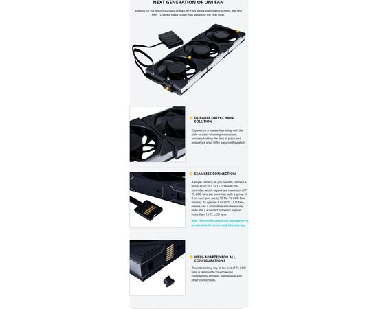 Кулер до корпусу Lian Li Reverse TL LCD 140-1, Black (G99.14RTLLCD1B.00), зображення 10 Кулер до корпусу Lian Li Reverse TL LCD 140-1, Black (G99.14RTLLCD1B.00), зображення 10