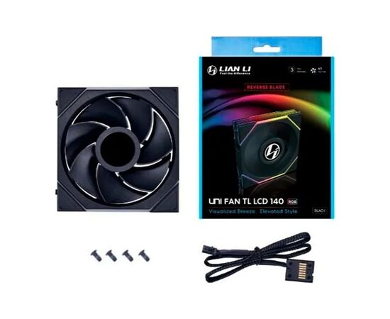 Кулер до корпусу Lian Li Reverse TL LCD 140-1, Black (G99.14RTLLCD1B.00), зображення 6 Кулер до корпусу Lian Li Reverse TL LCD 140-1, Black (G99.14RTLLCD1B.00), зображення 6