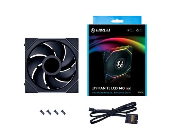 Кулер до корпусу Lian Li TL LCD 140-1, Black (G99.14TLLCD1B.00), зображення 6 Кулер до корпусу Lian Li TL LCD 140-1, Black (G99.14TLLCD1B.00), зображення 6