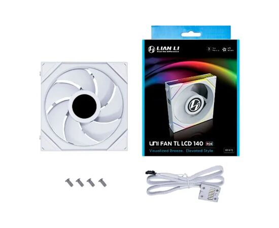 Кулер до корпусу Lian Li TL LCD 140-1, White (G99.14TLLCD1W.00), зображення 6 Кулер до корпусу Lian Li TL LCD 140-1, White (G99.14TLLCD1W.00), зображення 6