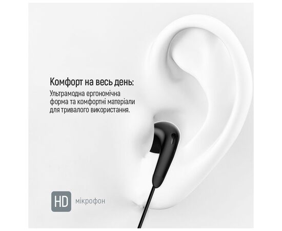 Наушники ColorWay 3.5 mm Wired Earphone Sound Wave Black (CW-WD04BK), изображение 3 Наушники ColorWay 3.5 mm Wired Earphone Sound Wave Black (CW-WD04BK), изображение 3