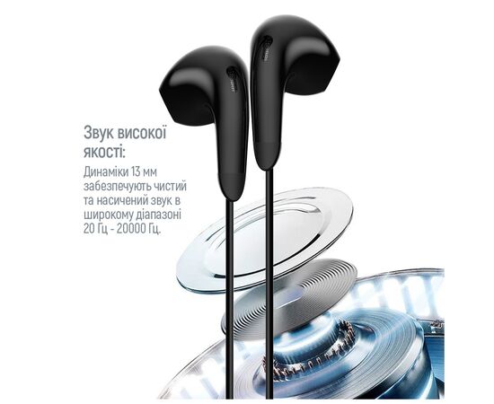 Наушники ColorWay 3.5 mm Wired Earphone Sound Wave Black (CW-WD04BK), изображение 4 Наушники ColorWay 3.5 mm Wired Earphone Sound Wave Black (CW-WD04BK), изображение 4