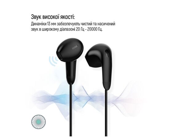 Наушники ColorWay 3.5 mm Wired Earphone Sound Wave Black (CW-WD04BK), изображение 6 Наушники ColorWay 3.5 mm Wired Earphone Sound Wave Black (CW-WD04BK), изображение 6