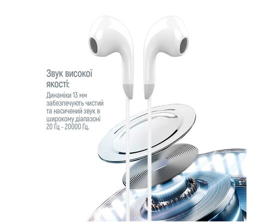 Наушники ColorWay 3.5 mm Wired Earphone Sound Wave White (CW-WD04WT), изображение 4 Наушники ColorWay 3.5 mm Wired Earphone Sound Wave White (CW-WD04WT), изображение 4