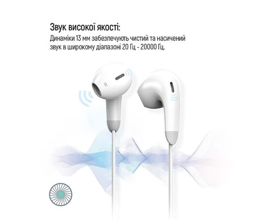 Наушники ColorWay 3.5 mm Wired Earphone Sound Wave White (CW-WD04WT), изображение 6 Наушники ColorWay 3.5 mm Wired Earphone Sound Wave White (CW-WD04WT), изображение 6