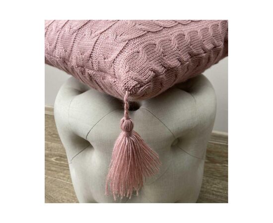 Наволочка Прованс декоративная вязаная Глория косы Попил розы 45х45 (022012), изображение 3 Наволочка Прованс декоративная вязаная Глория косы Попил розы 45х45 (022012), изображение 3