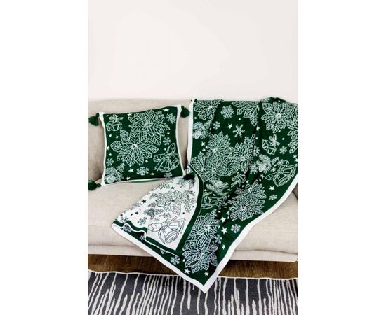 Наволочка Прованс декоративная вязаная Рождественник зеленый 45х45 (030170), изображение 3 Наволочка Прованс декоративная вязаная Рождественник зеленый 45х45 (030170), изображение 3