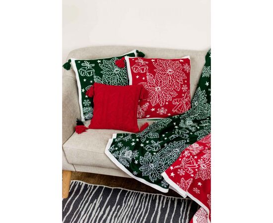 Наволочка Прованс декоративная вязаная Рождественник зеленый 45х45 (030170), изображение 4 Наволочка Прованс декоративная вязаная Рождественник зеленый 45х45 (030170), изображение 4