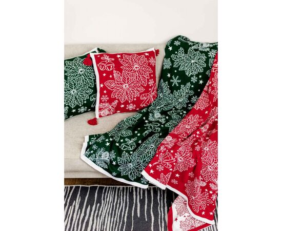 Наволочка Прованс декоративна в'язана Різдвяник червоний 45х45 (030169), зображення 5