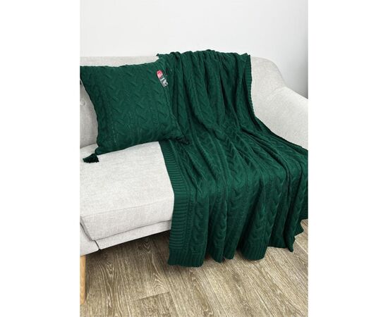 Наволочка Прованс декоративная вязаная Hit Kosa зеленая 45х45 (031667), изображение 2