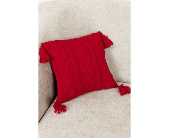 Наволочка Прованс декоративная вязаная Hit Kosa красная 45х45 (031668), изображение 8