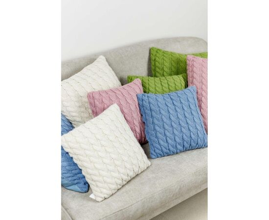 Наволочка Прованс декоративная вязаная Косы розовая 45х45 (028636), изображение 3 Наволочка Прованс декоративная вязаная Косы розовая 45х45 (028636), изображение 3