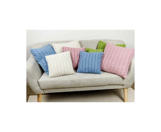 Наволочка Прованс декоративная вязаная Косы розовая 45х45 (028636), изображение 4 Наволочка Прованс декоративная вязаная Косы розовая 45х45 (028636), изображение 4