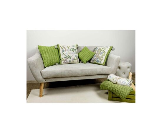 Наволочка Прованс декоративная вязаная Косы травяная 45х45 (028637), изображение 3 Наволочка Прованс декоративная вязаная Косы травяная 45х45 (028637), изображение 3