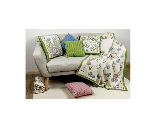 Наволочка Прованс декоративная вязаная Косы травяная 45х45 (028637), изображение 4 Наволочка Прованс декоративная вязаная Косы травяная 45х45 (028637), изображение 4