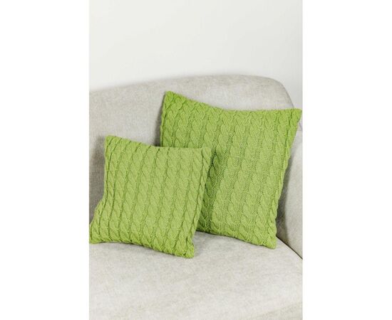 Наволочка Прованс декоративная вязаная Косы травяная 45х45 (028637), изображение 5 Наволочка Прованс декоративная вязаная Косы травяная 45х45 (028637), изображение 5