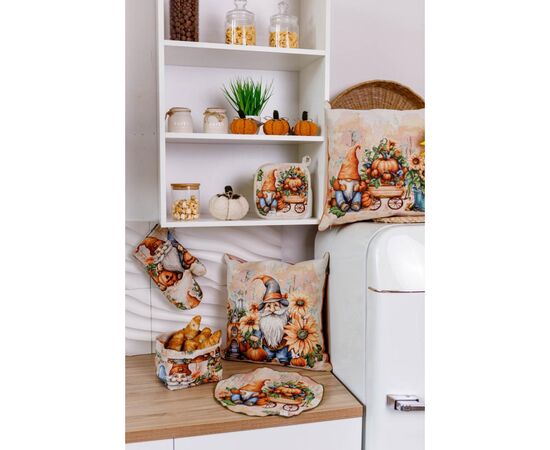 Наволочка Прованс гобеленовая декоративная Тыквенные гномы с домиком 45х45 (036214), изображение 3 Наволочка Прованс гобеленовая декоративная Тыквенные гномы с домиком 45х45 (036214), изображение 3