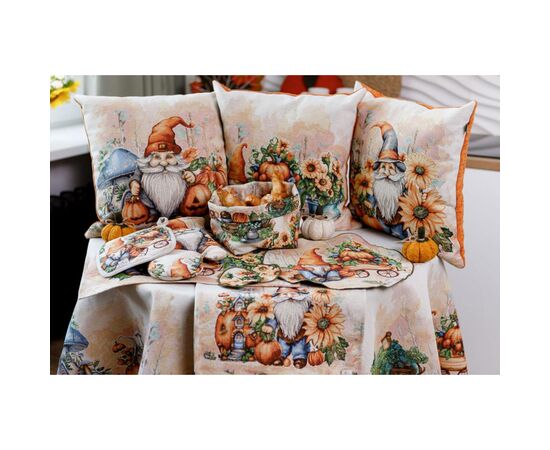 Наволочка Прованс гобеленовая декоративная Тыквенные гномы с домиком 45х45 (036214), изображение 6 Наволочка Прованс гобеленовая декоративная Тыквенные гномы с домиком 45х45 (036214), изображение 6