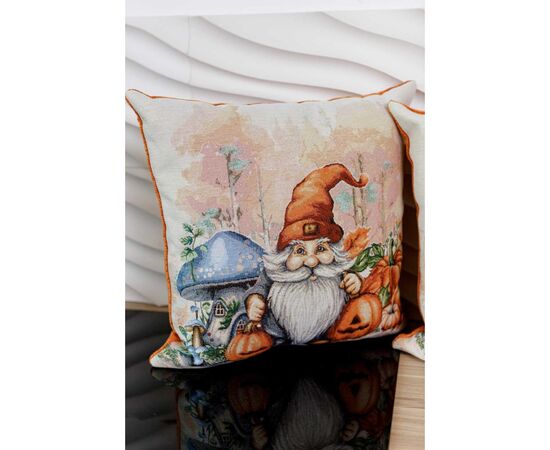 Наволочка Прованс гобеленовая декоративная арбузные гномы с грибом 45х45 (036212), изображение 2