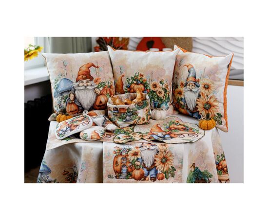 Наволочка Прованс гобеленовая декоративная арбузные гномы с грибом 45х45 (036212), изображение 5
