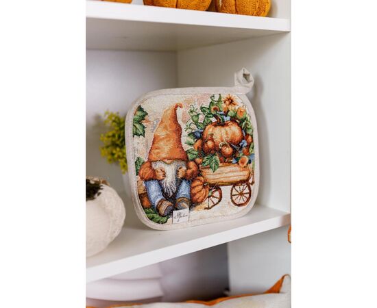 Кухонная прихватка Прованс гобеленовая Тыквенные гномы 20х20 (036346), изображение 2 Кухонная прихватка Прованс гобеленовая Тыквенные гномы 20х20 (036346), изображение 2