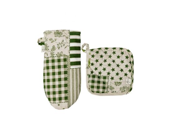 Кухонная прихватка Прованс Рукавичка Пэчворк зеленый Хозяйка (031512), изображение 6 Кухонная прихватка Прованс Рукавичка Пэчворк зеленый Хозяйка (031512), изображение 6