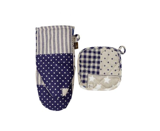 Кухонная прихватка Прованс Рукавичка Пэчворк синий Хозяйка (031504), изображение 4 Кухонная прихватка Прованс Рукавичка Пэчворк синий Хозяйка (031504), изображение 4