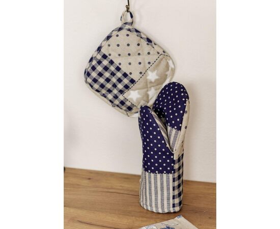 Кухонная прихватка Прованс Рукавичка Пэчворк синий Хозяйка (031504), изображение 5 Кухонная прихватка Прованс Рукавичка Пэчворк синий Хозяйка (031504), изображение 5