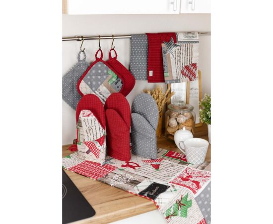 Кухонная прихватка Прованс Рукавичка Merry Christmas красная (031461), изображение 4