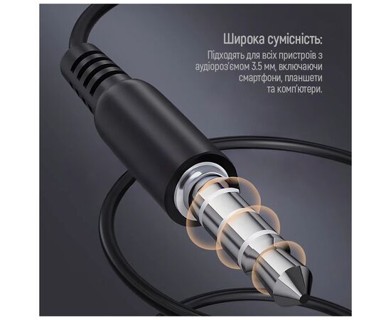 Наушники ColorWay 3.5 mm Wired Earphone UrbanBeat Black (CW-WD03BK), изображение 5 Наушники ColorWay 3.5 mm Wired Earphone UrbanBeat Black (CW-WD03BK), изображение 5
