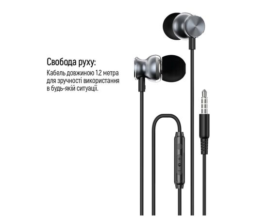 Наушники ColorWay 3.5 mm Wired Earphone UrbanBeat Black (CW-WD03BK), изображение 8 Наушники ColorWay 3.5 mm Wired Earphone UrbanBeat Black (CW-WD03BK), изображение 8