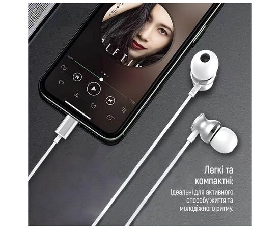 Наушники ColorWay 3.5 mm Wired Earphone UrbanBeat White (CW-WD03WT), изображение 7 Наушники ColorWay 3.5 mm Wired Earphone UrbanBeat White (CW-WD03WT), изображение 7