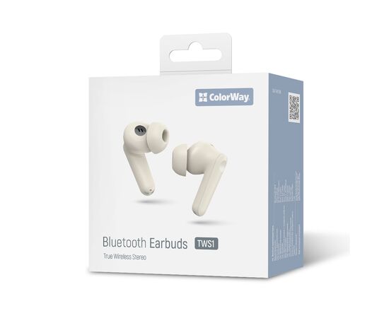 Наушники ColorWay Slim TWS-1 Earbuds Long Life Beige (CW-TWS1BE), изображение 12 Наушники ColorWay Slim TWS-1 Earbuds Long Life Beige (CW-TWS1BE), изображение 12