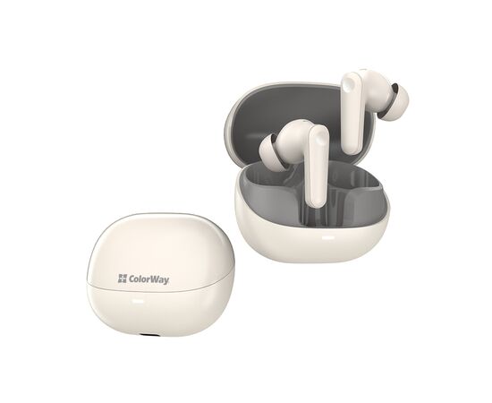 Наушники ColorWay Slim TWS-1 Earbuds Long Life Beige (CW-TWS1BE), изображение 7 Наушники ColorWay Slim TWS-1 Earbuds Long Life Beige (CW-TWS1BE), изображение 7