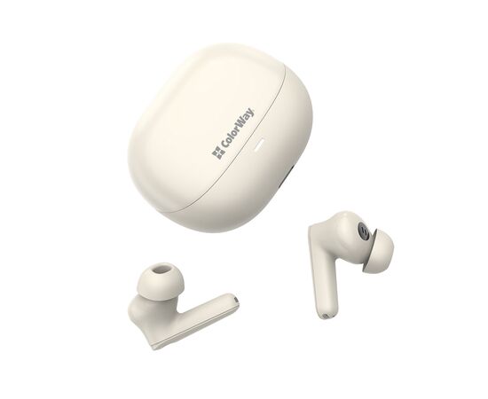 Наушники ColorWay Slim TWS-1 Earbuds Long Life Beige (CW-TWS1BE), изображение 8 Наушники ColorWay Slim TWS-1 Earbuds Long Life Beige (CW-TWS1BE), изображение 8